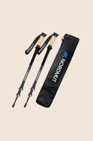 Telescopic Hiking Poles | Nordic Walking Poles for Men and Women | Ultralight Trekking Poles [with Rubber Buffer Set] Adjustable with Genuine Cork Grip